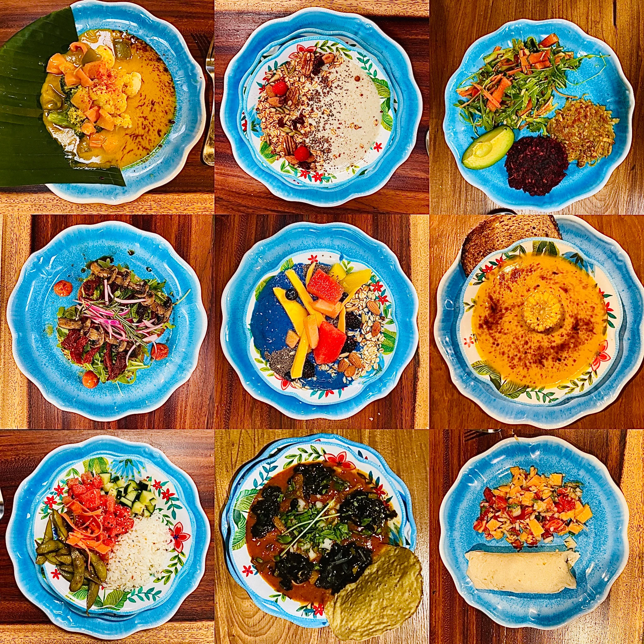 Communal food from the permaculture garden at Casa Arkaana